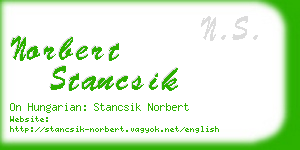 norbert stancsik business card